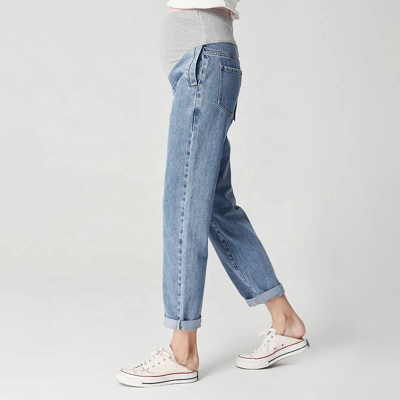 High Waist Pregnancy Clothes Trousers Mother Women Jeans Denim Elastic Maternity Pants Jeans Plus Size