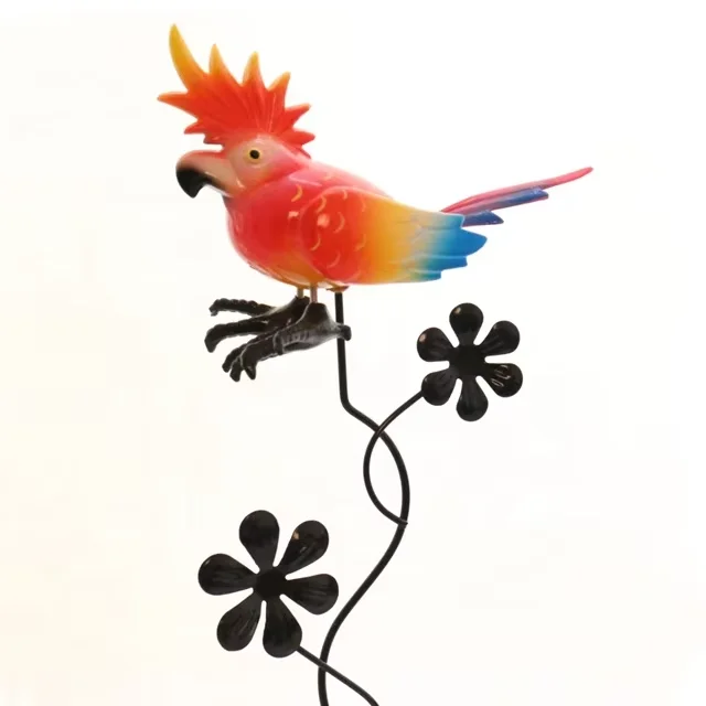High Quality Custom Plastic Parrot Garden Ornament Cute Bird PE Yard Stakes Indoor Outdoor Balcony Decor Durable Metal Iron