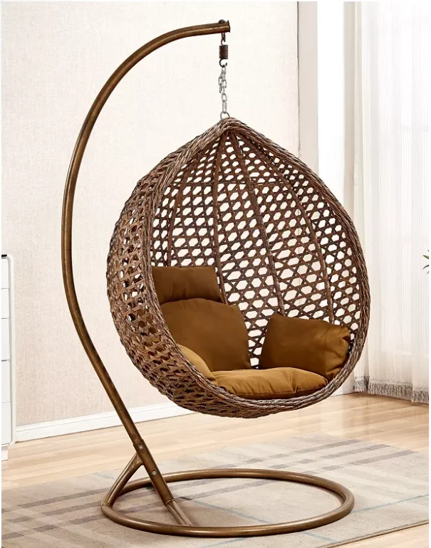 Outdoor Luxury Double Outdoor Garden Wicker Rattan Type Hanging Egg Chair complete