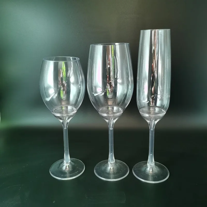 plastic wine glasses, detachable plastic champagne flutes unbreakable