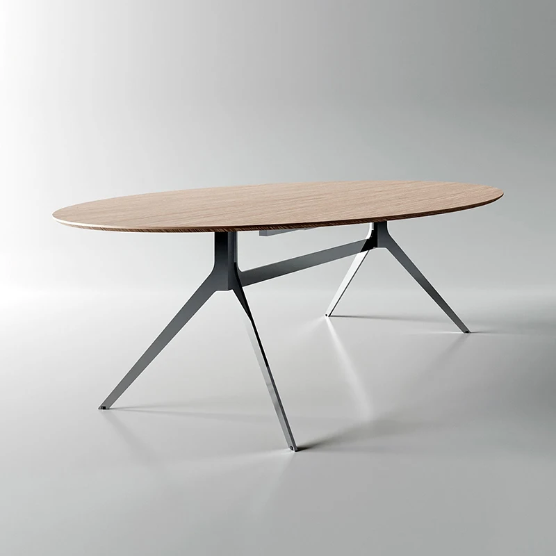Factory Customized Rectangle Metal Legs Meeting Table Wooden Boardroom Tables Office Conference Table