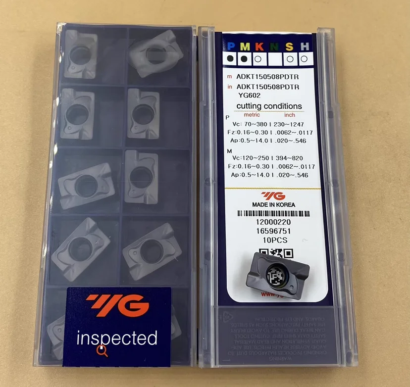 Оригинальный YG-1 фреза ADKT150508PDTR YG602 карбидные вставки для твердого сплава CNC