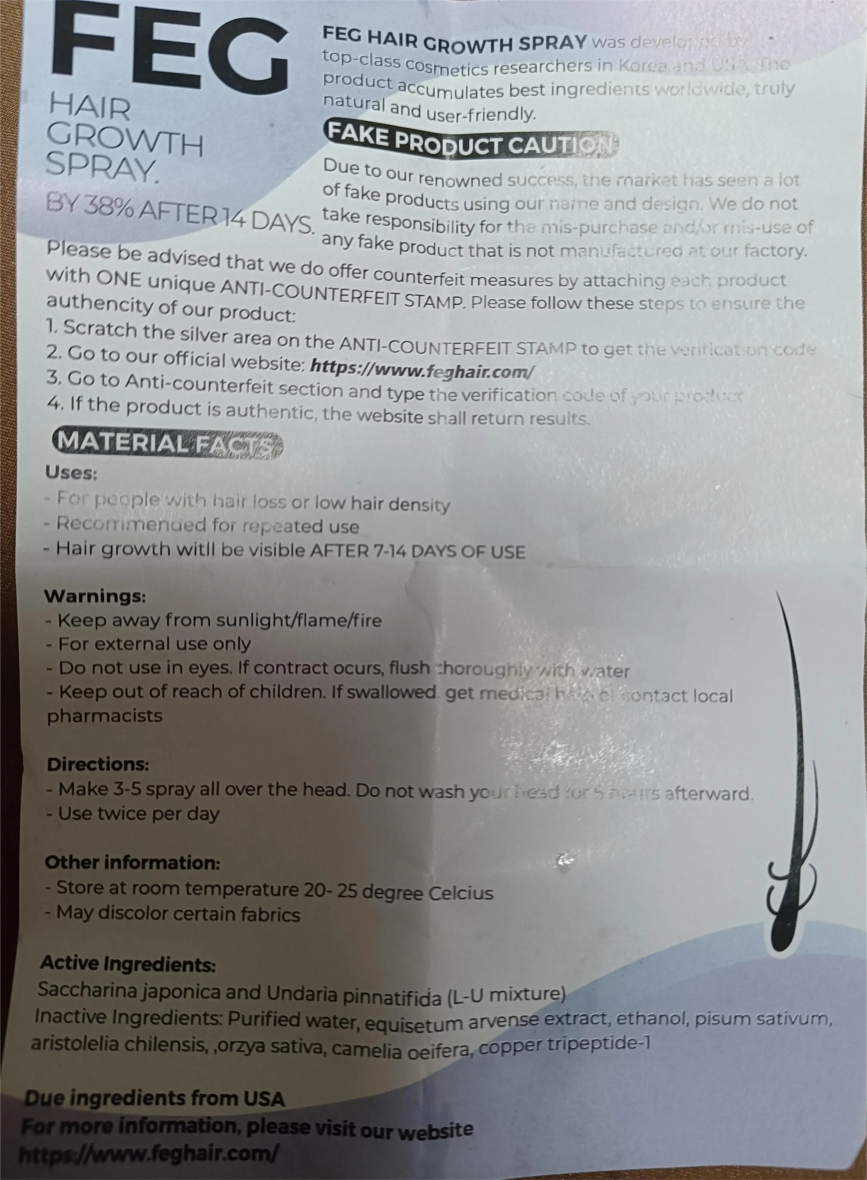 Hair Loss Growth Spray With Ginseng Pro-Vitaminb Hair Growth Butter