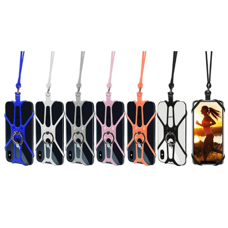 Eco-friendly Silicon lanyard mobile accessories Mobile Cell Phone Single Custom Lanyard with gift