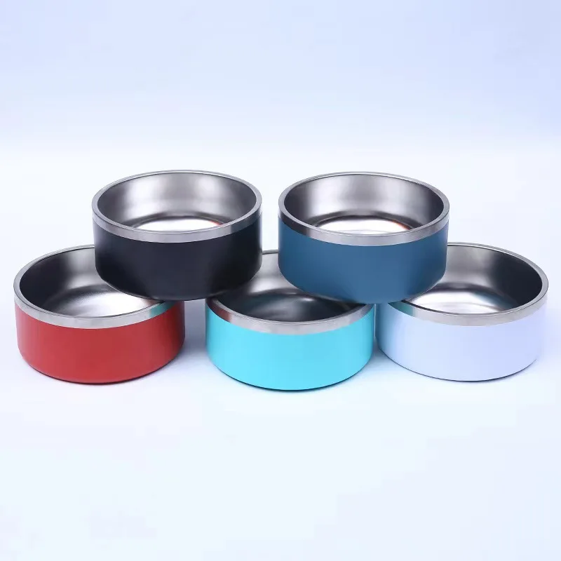 Manufacturer oem multi-colors Double Walled Non-Slip 304 Stainless Steel  pet dog bowl Pet Feeding 100oz