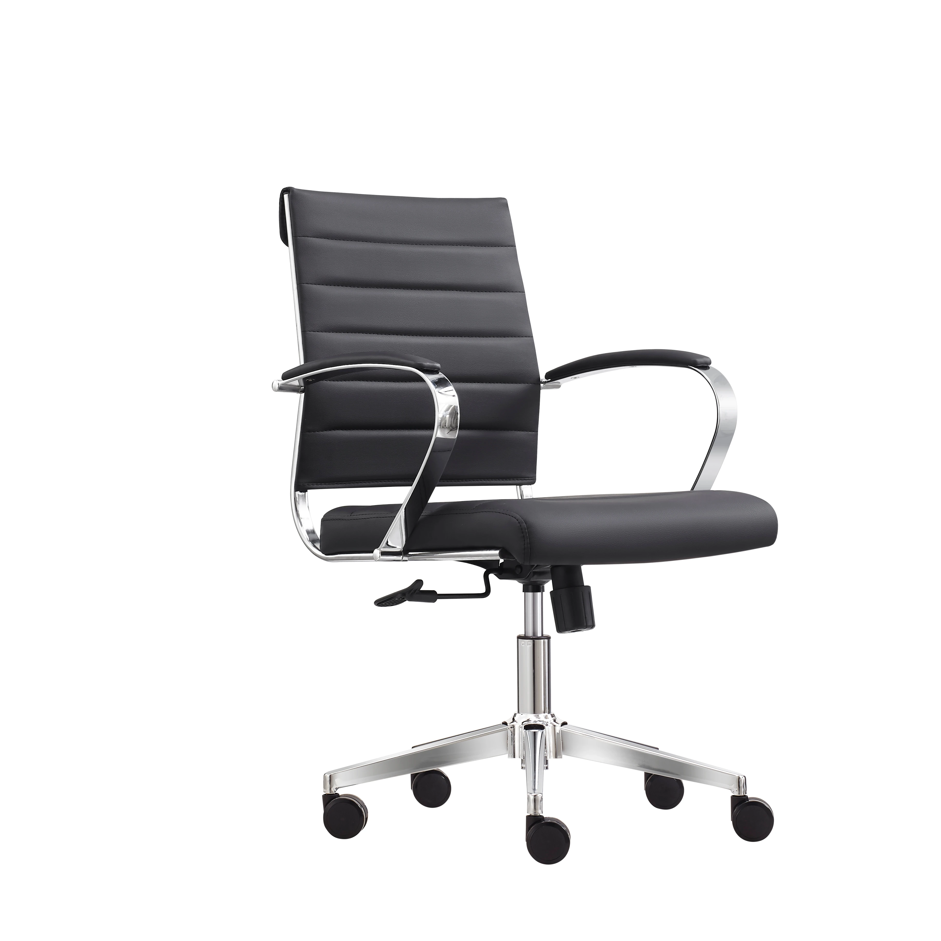 Modern design black color office chair aluminium base staff swivel chair for meeting room
