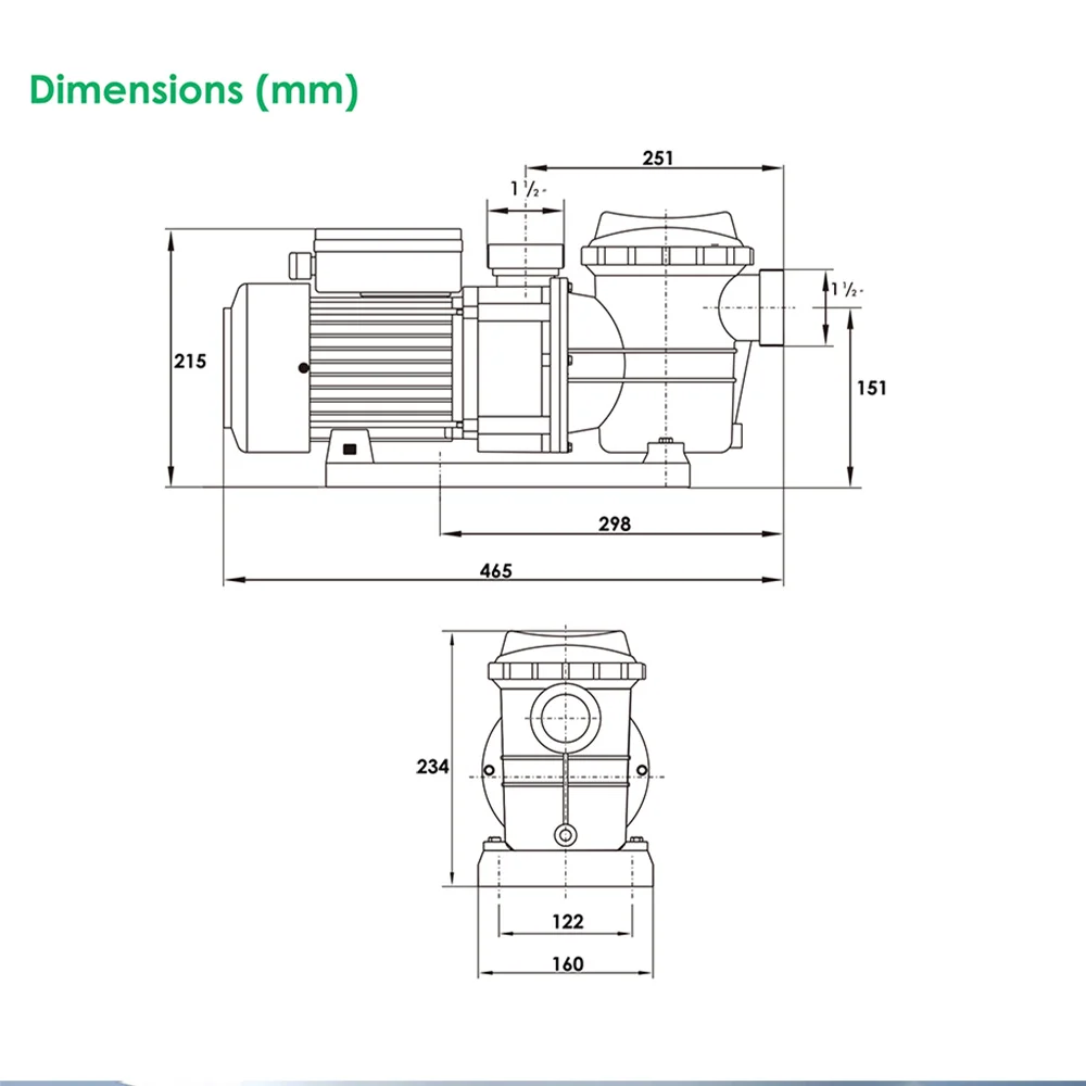 Swimming Pool Circulating Engineering Plastic Bath High Temperature Water Treatment Equipment Pumps