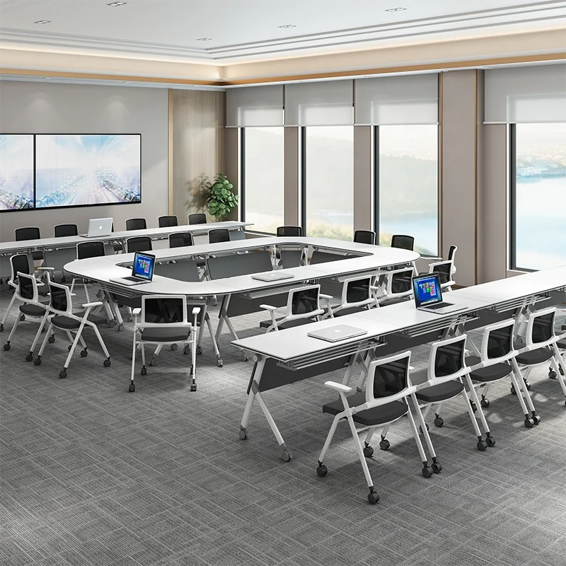 Stitching Combination Multi-functional Tutorial Class Fold Up Training Desk Meeting Table and Chair