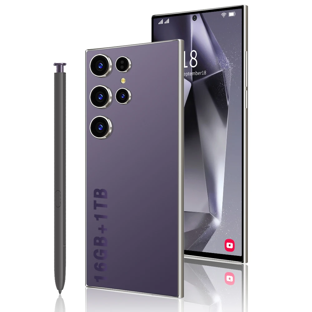 Global unlocked version S24 ultra smart Phone 16GB+1TB 5G dual SIM phone 7.3 inch big screen Cellphone Mobile Phone