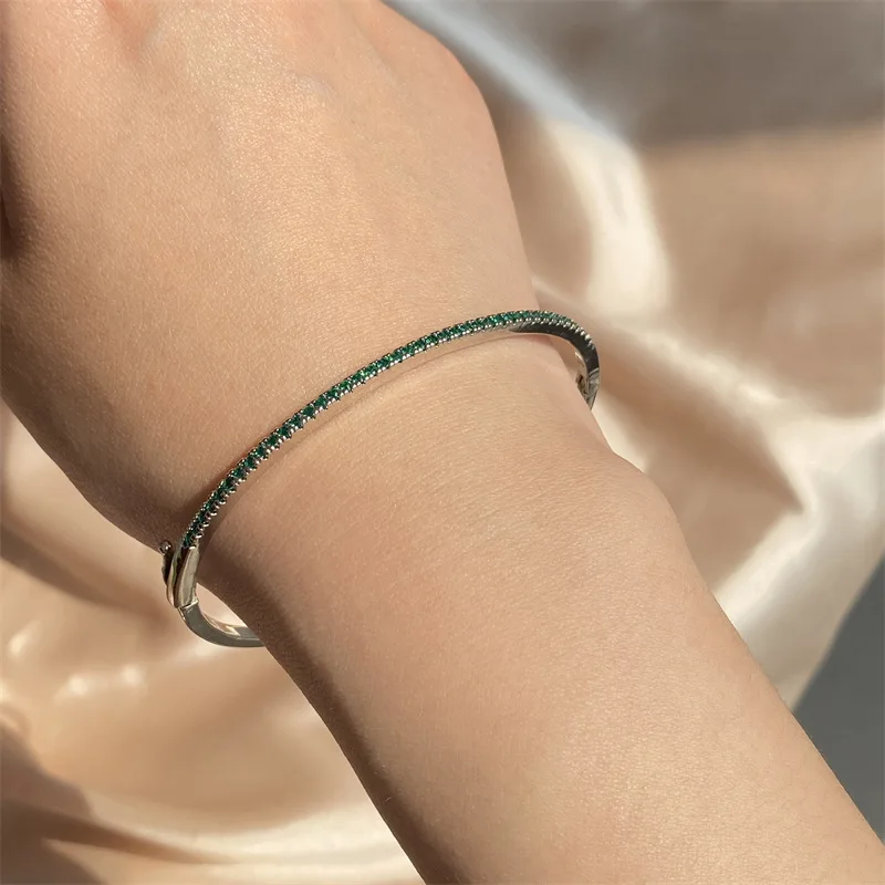 Роскошные медные женские украшения кубический цирконий браслет 18K позолоченный бриллиант Открытый ювелирные изделия
