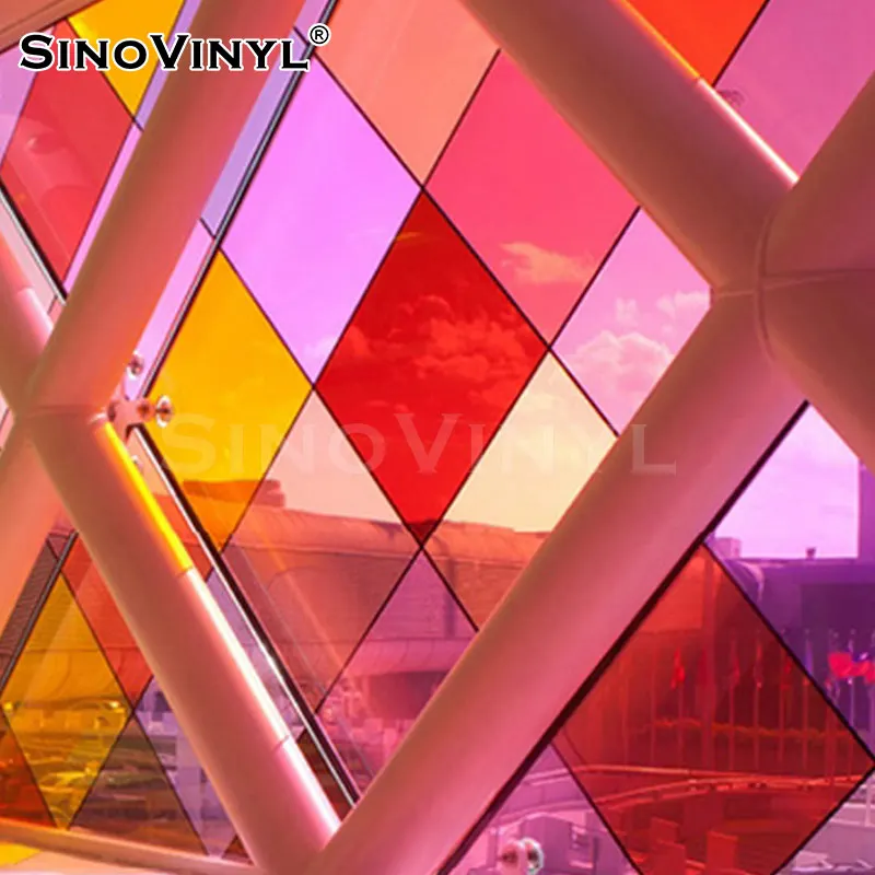 High Quality Self Adhesive PET Material Film Outside Building Color  Window Glass Film
