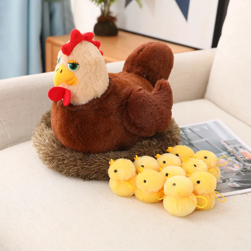 30cm/11.81in Cute Hens Giving Birth To Chicks Plush Toys for Kids Fans Gift christmas Day Gift plush toys