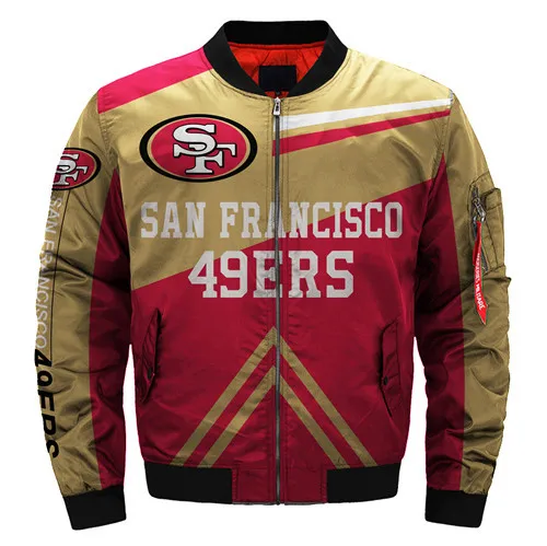 wholesale custom nfl plus size jackets thick quilted jackets autumn winter warm coats women flight bomber jacket