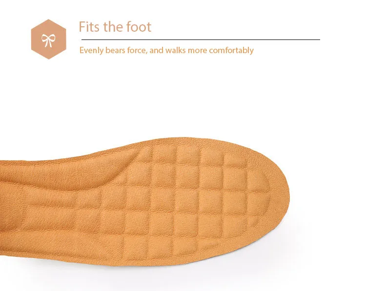 S-King Cowhide Genuine Leather Elastic Massage Orthotic Insoles