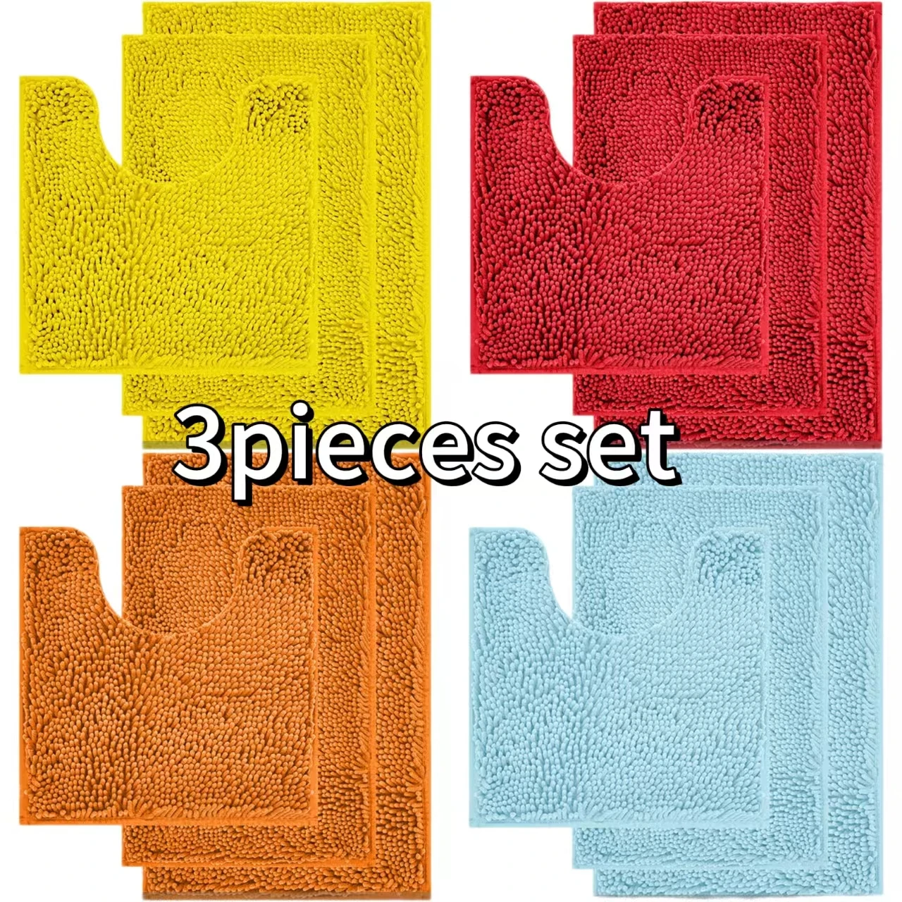 High Quality Chenille Bath Mat Shower Floor Rug Anti Slip Shaggy Luxury Microfiber Chenille Absorbent Bathroom Mat