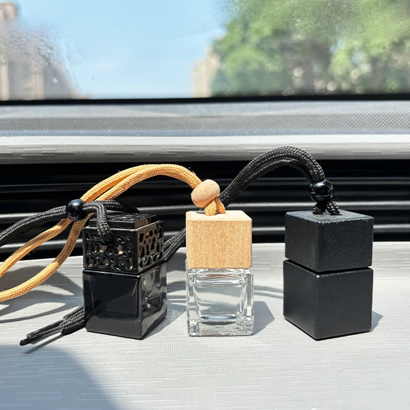 High Quality MINI Car air fresher 5ml 8ml Car Vent hanging Empty Air Freshener Diffuser Perfume Oil Bottles With wooden Clip
