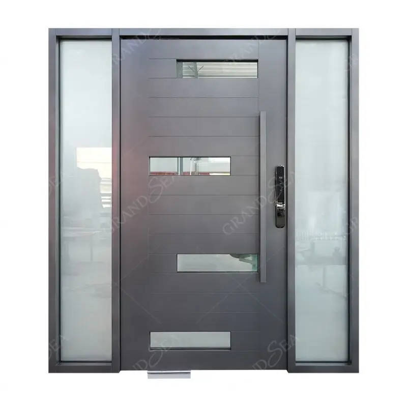 Modern Design Decorative Exterior Entrance Front Main Aluminum Entry Pivot Doors For Sale