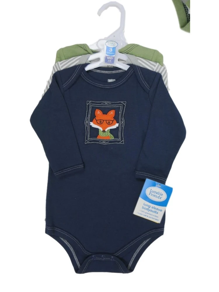  Hudson Baby Комплект боди 3PK-; Комбинезоны для малышей; Одежда с длинными рукавами 100% хлопок No.55166CH