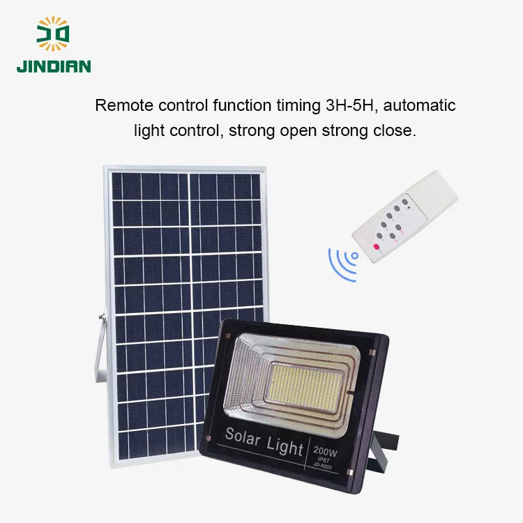 Высококачественный светодиодный прожектор на солнечной батарее 200 Вт, Одобрено CE RoHS Jindian