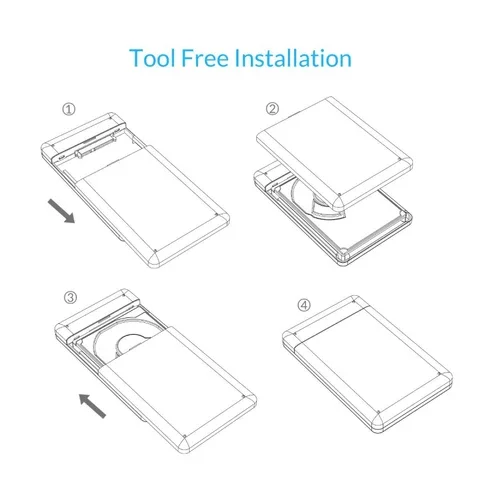  2599US3 SATA To USB 3.0 HDD Enclosure Case Tool for 7mm 9.5mm 2.5 inch SSD Up to 2TB
