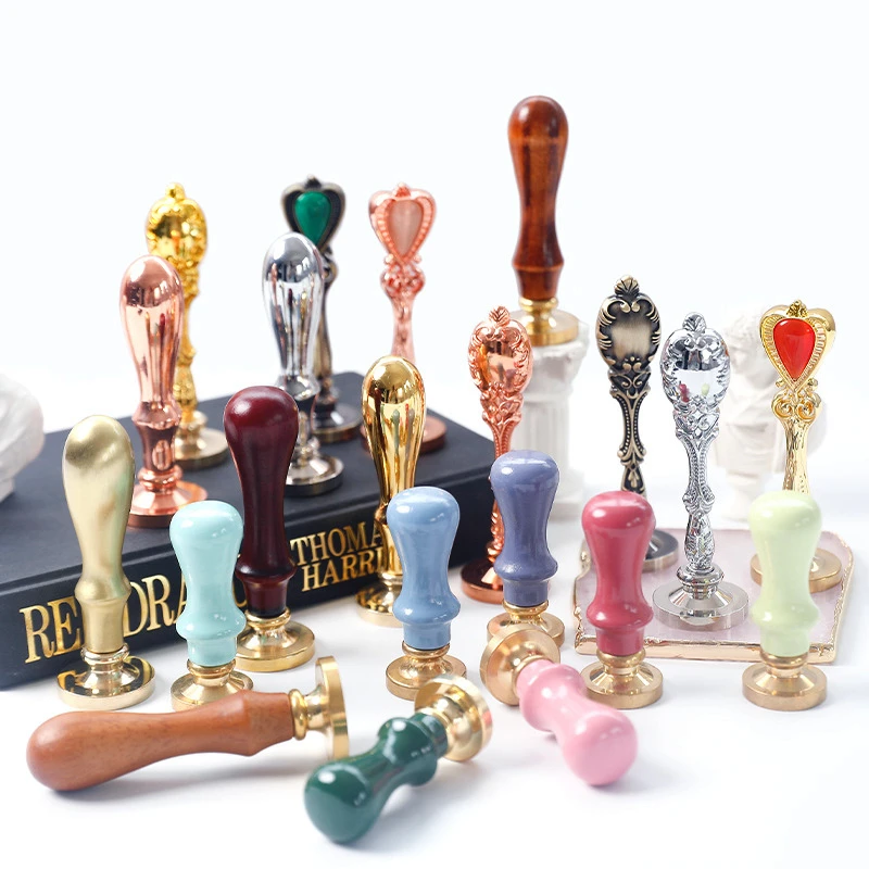 74 Styles Natural Rose wood Wooden Handle,mini handle,for Customized wax stamp league DIY gift ancient seal stamp