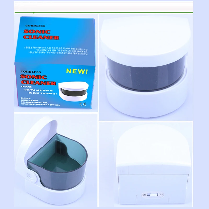Wholesale household mini ultrasonic diamond jewelry denture cordless cleaner machine vibrate cleaning box