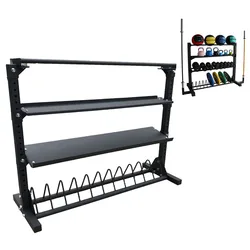 Multi-function Gym Storage Rack Fitness Rack for Wall Ball Dumbbell Kettlebell Barbell Weight Plates