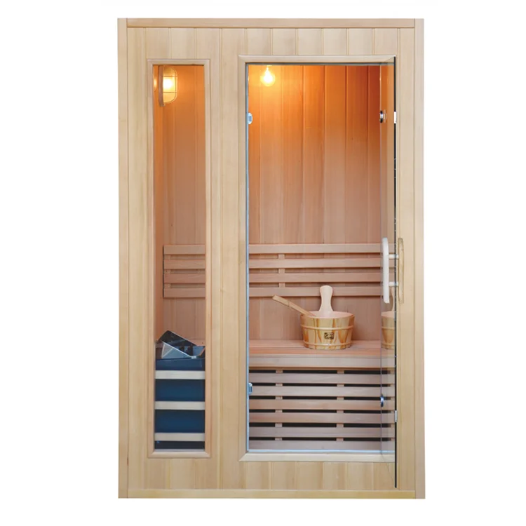 2 person solid wood steam sauna room for home use
