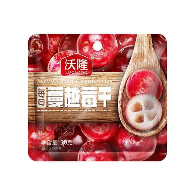 Wolong здоровая Смешанная закуска из орехов маленькая упаковка с сушеными фруктами подсластная Клюква для продажи