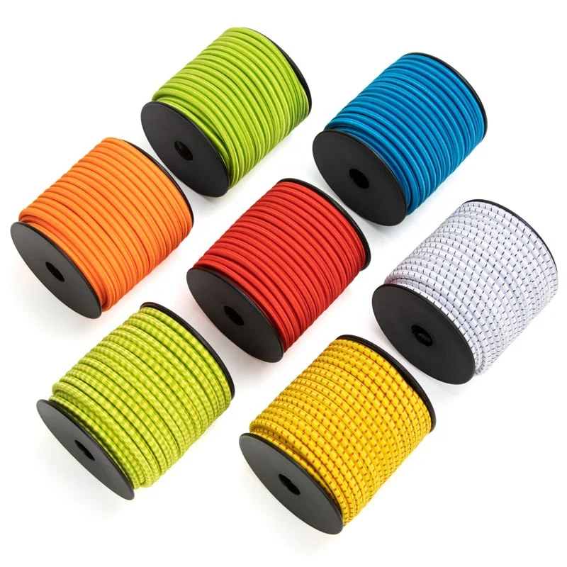 Factory Price High Quality Custom 1-10mm Rubber Marine Grade Colorful Polyester Bungee Cord Shock Elastic Cord