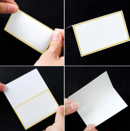 120pcs  Wedding Cards Luxury  Decoration Table Name Message Greeting Gold Foil Business White Card