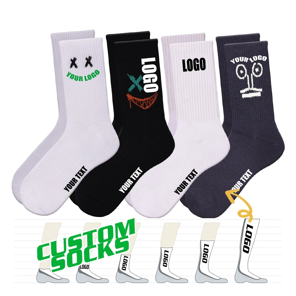 High Quality Cotton Men Crew Socks Custom Logo Socks Men Casual Socks With Logo