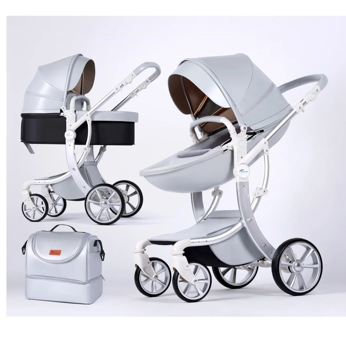 Luxury 0~36 Months Pram for newborn baby High landscape stroller egg shape baby carriage high view 2 in 1 baby pram stroller