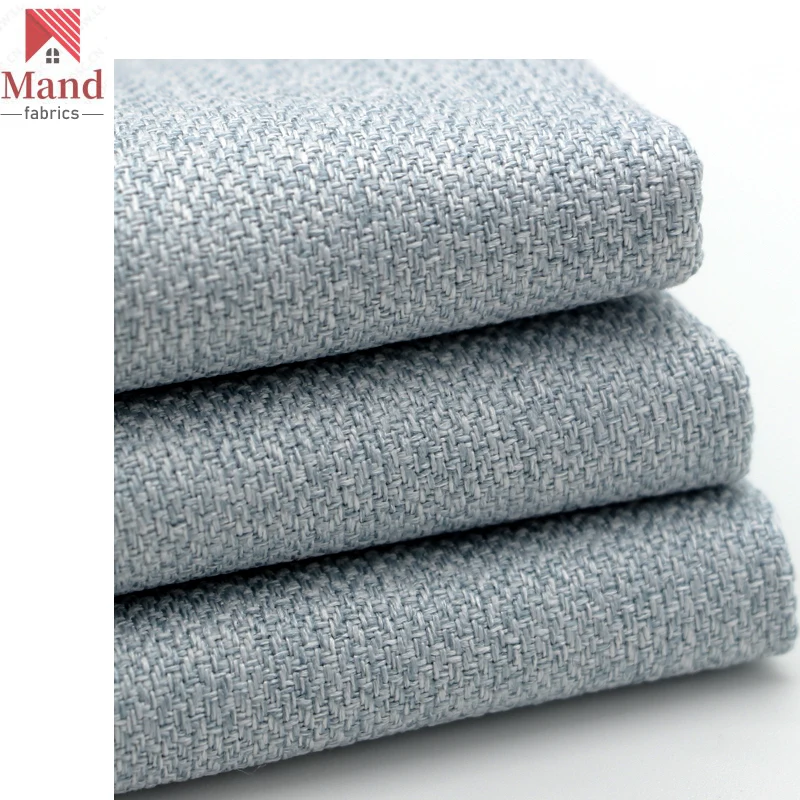 Mand textile wholesale retail davis good quality popular polyester dyed faux linen sofa upholstery fabric in stock