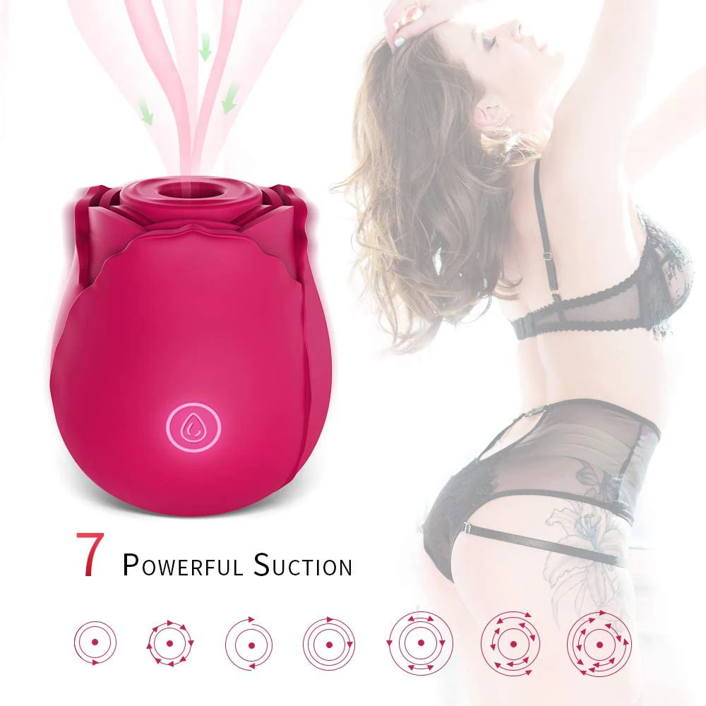 Free shipping from USA Warehouse Rose Shape Vagina Sucking Vibrator Nipple Sucker Oral Clitoris Stimulation Sex Toys for
