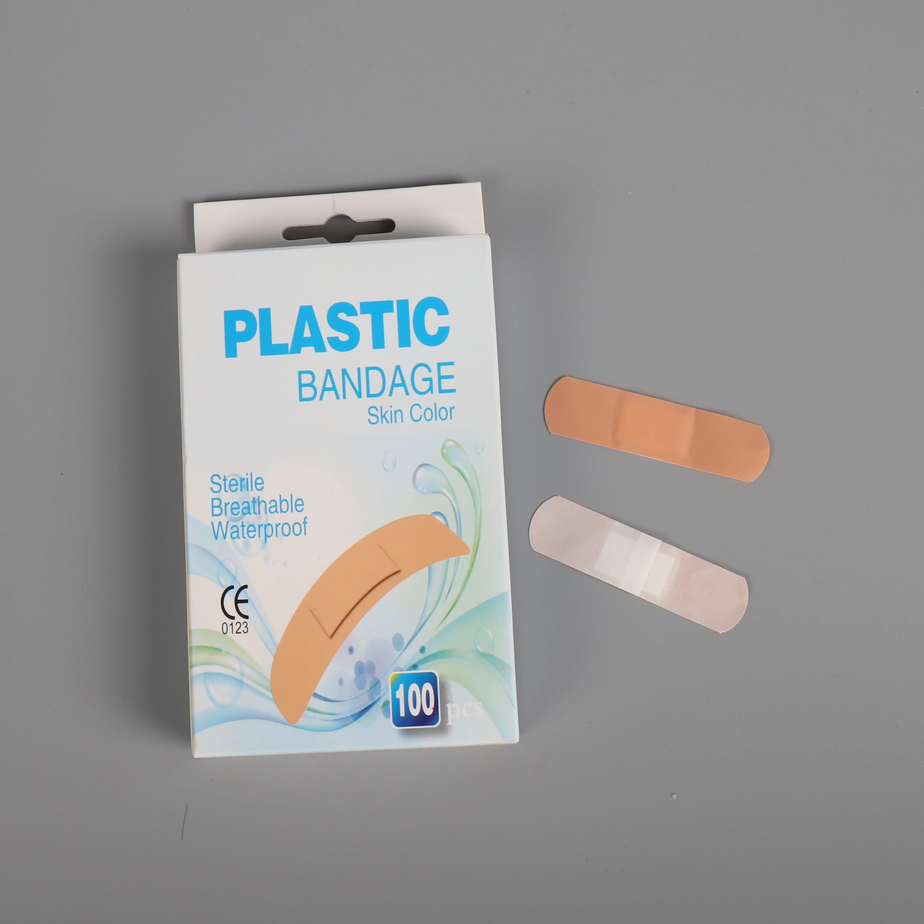 72 X 19mm Skin Color Breathable Waterproof Plastic PE Wound Dressing First Aid Plaster