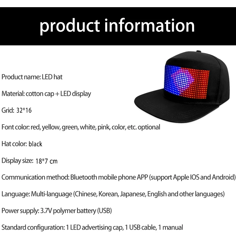 Sporting goods trucker cap LED cap for unusual new fitted hats LED hat for Dance
