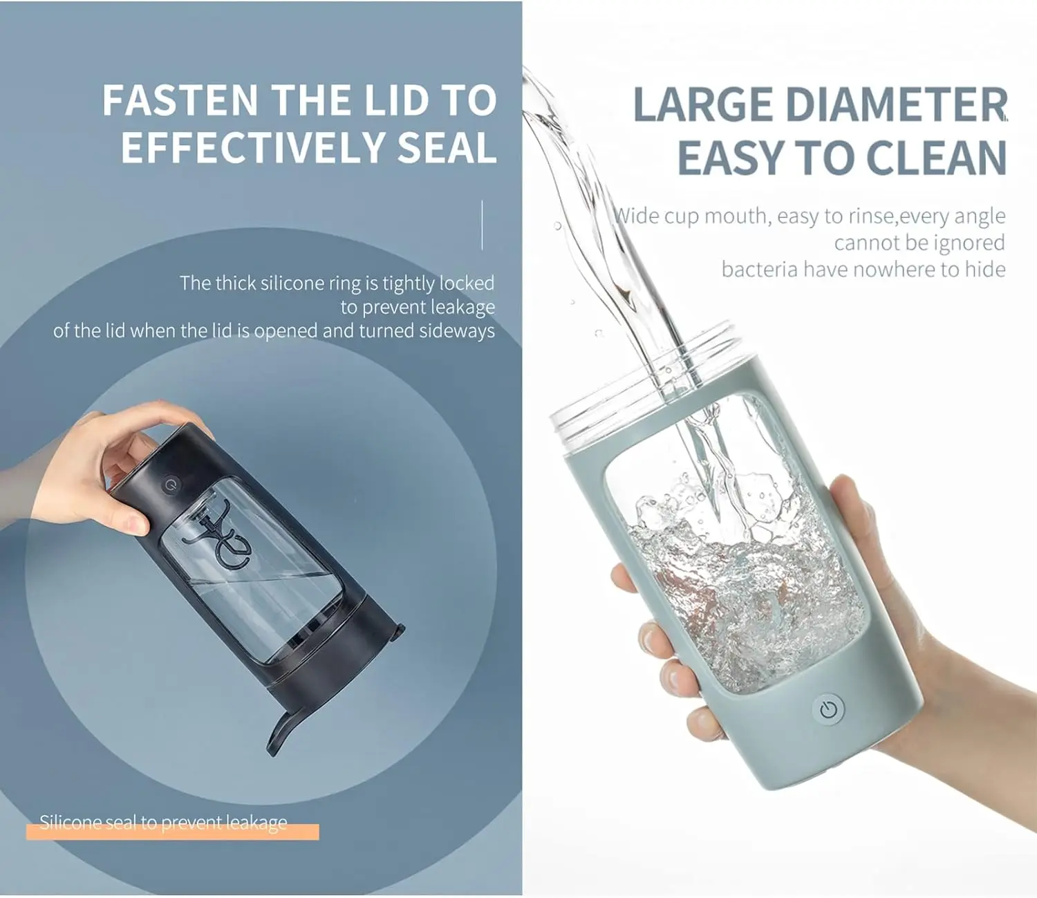 USB Rechargeable 650ML Electric Protein Shaker Cup Leak-proof Workout Shake Bottle With Storage Compartment