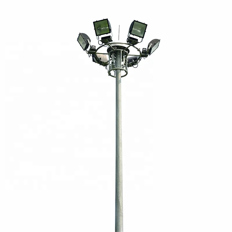 Hepu  Aluminum/steel Galvanized high mast light Pole,Basketball/Football court 30m high mast street lighting light pole