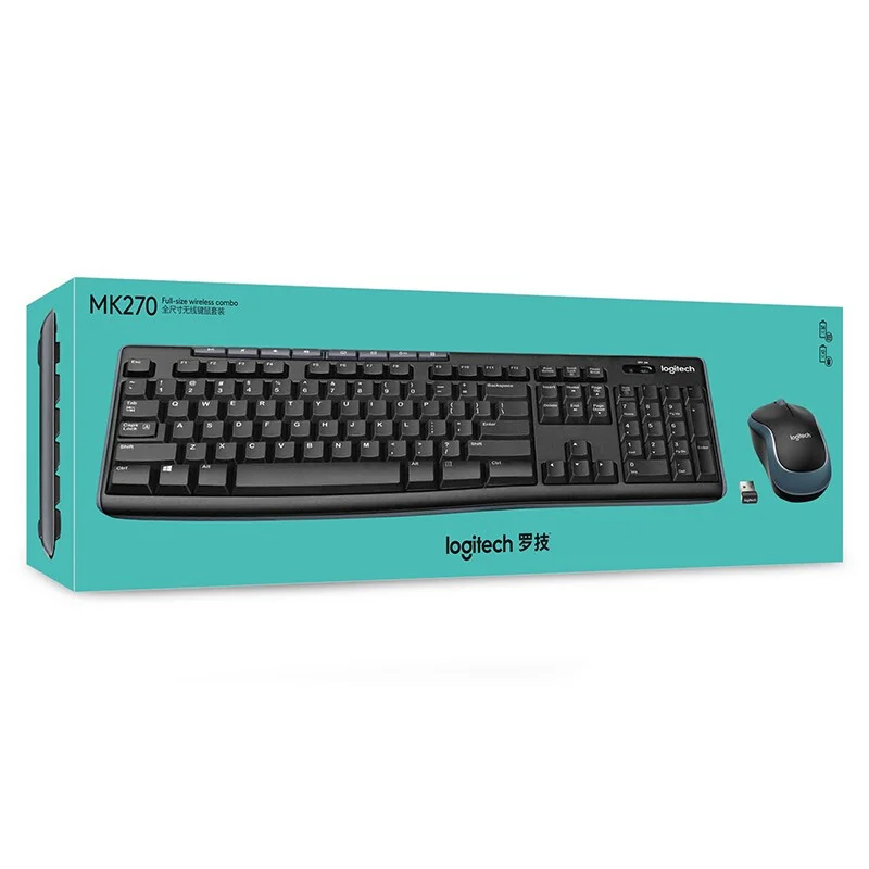 Logitech MK270 2.4G беспроводное устройство мышь + клавиатура комбо набор для настольного