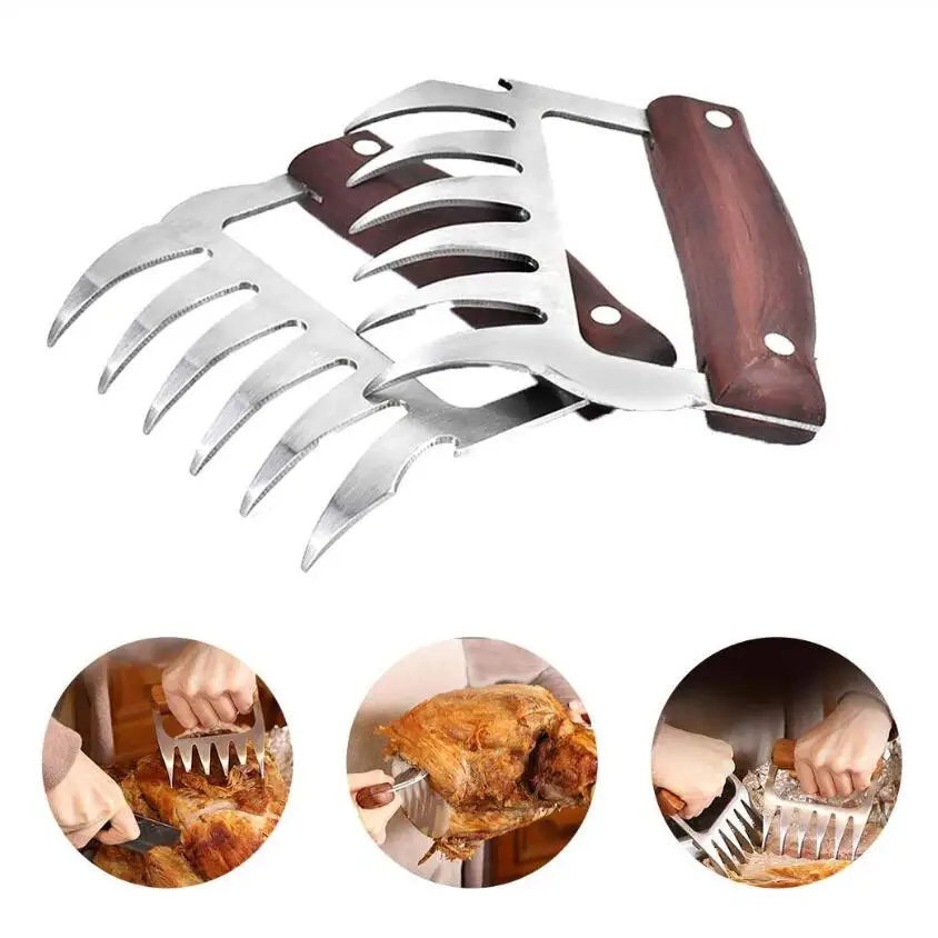 
Meat Fork Shredder Claws Stainless Steel BBQ Pulled Pork Meat Clamp Handing Carving Food Grill Accessories Barbecue Tool 