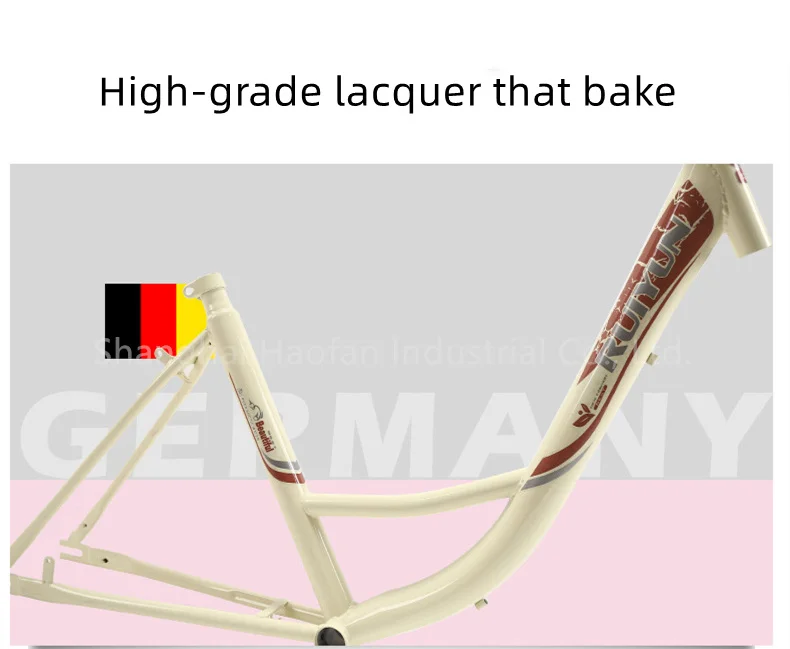 High-carbon steel goddess edition purple pink blue brown city bicycle adult city bike 24/26inch labor-saving bicycle with basket