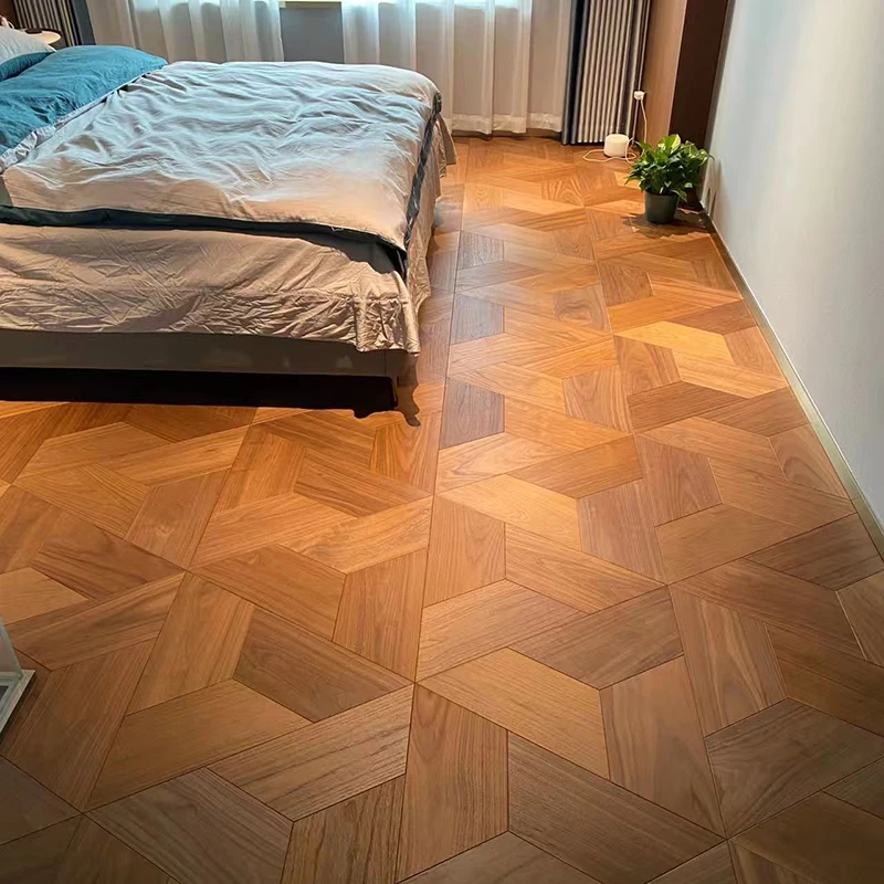 Triangle Design Ladder type Hexagon Design Oak Wood Flooring Diamond Design Art Parquet Wood Flooring