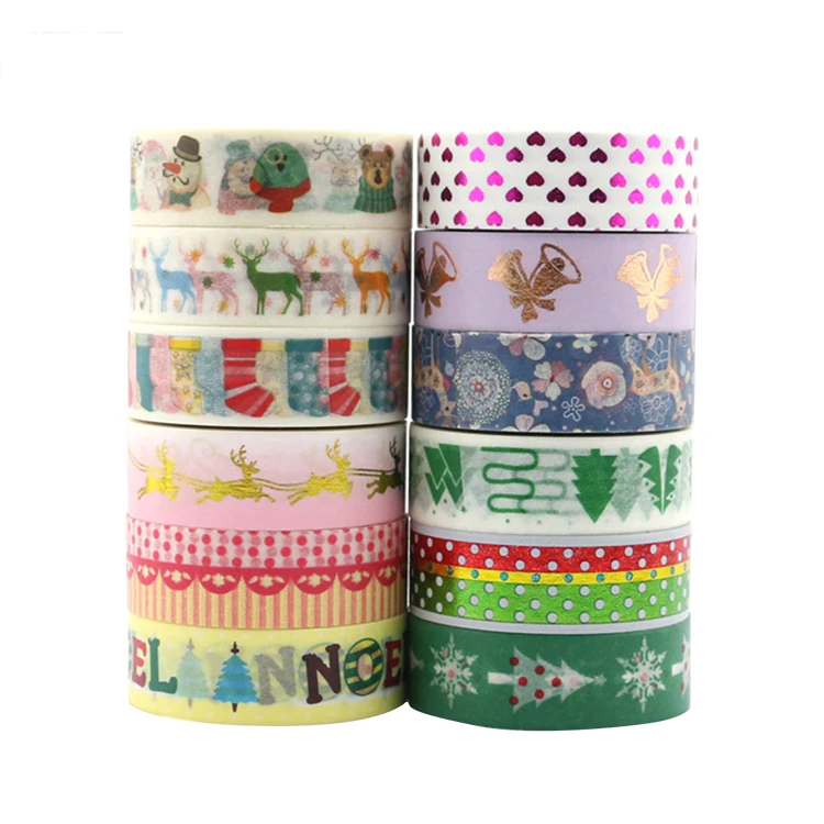 Personal Design Roll Adhesive Color Decoration Rose Gold Foil Masking Paper Custom Washi Tape