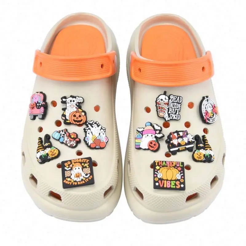Wholesale New Trends clog Charms Decoration Halloween Food Thanksgiving Day Christmas Day singer tylor Custom PVC for