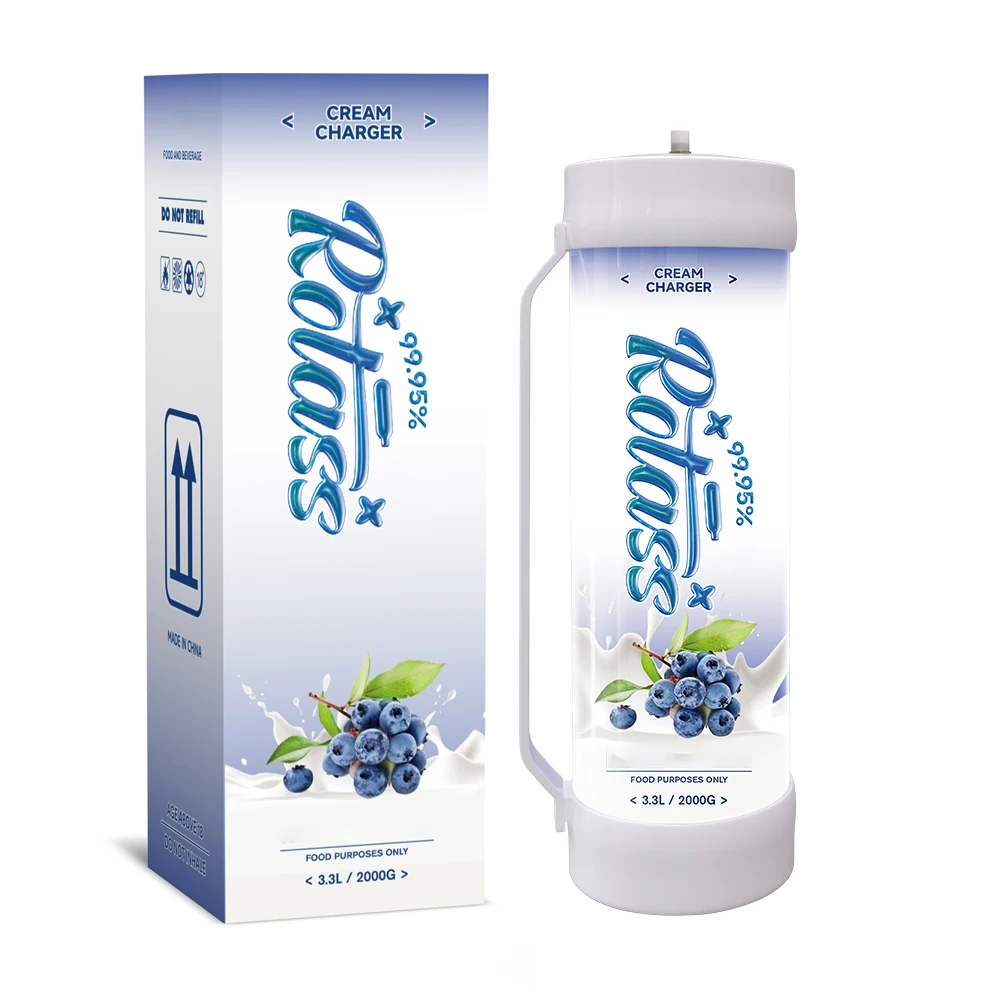 Rotass 2000g cream charger 3.3L whipping cylinder whipped cream charger with US EU delivery