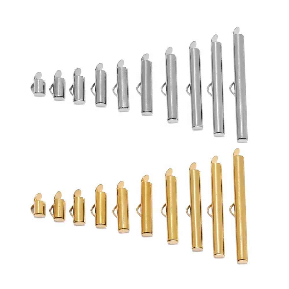 Crimp End Slider Clasp Buckles Tubes Connectors Findings for DIY Bracelet Jewelry Making Accessories