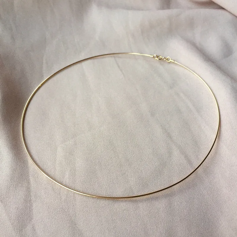 Wholesale Pure 14k16k18k Gold For Women  Charm Fashion  dainty gold necklace Snake Chain Jewelry