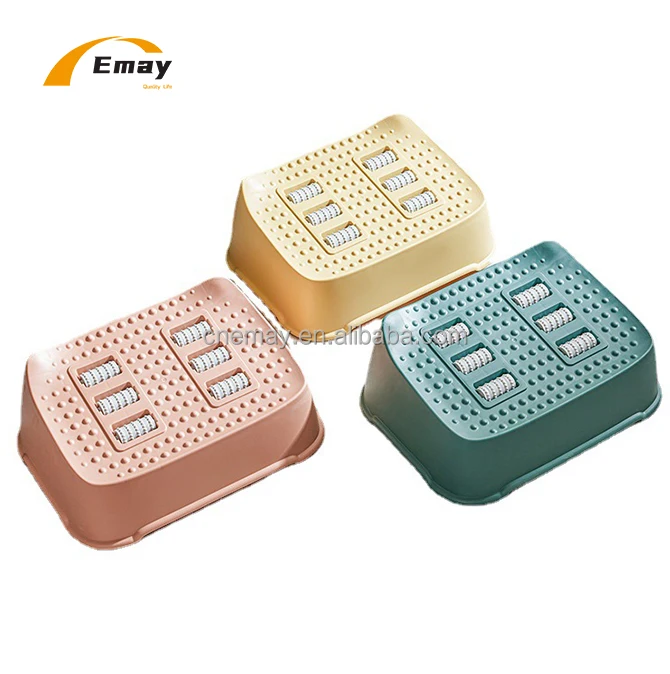 Home Office High Load Capacity Environmental PP Massage Footrest Under Desk Plastic Colorful Multifunctional Foot Stool