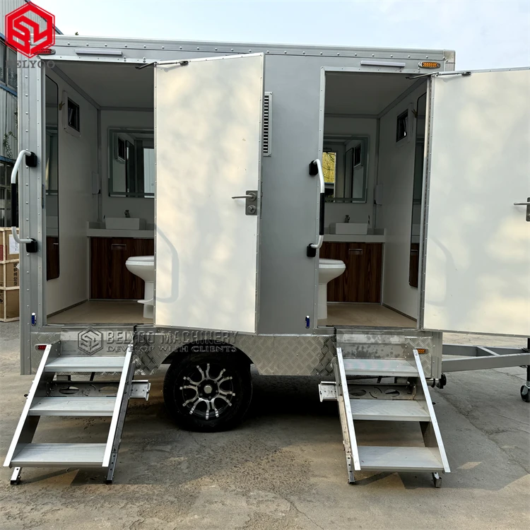 OEM/ODM Portable Toilet Moving House Construction Toilet Bowl Folding Mobile Outdoor Restroom Trailer